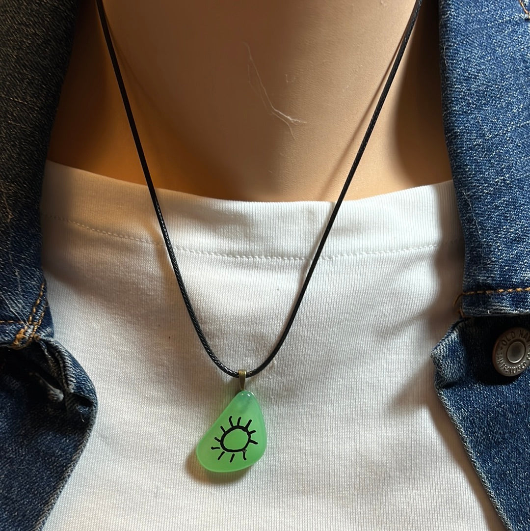 Leather Cord with Glowing Stone