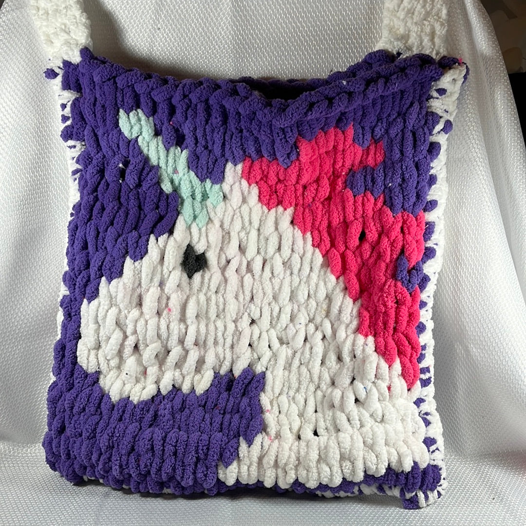 Crocheted emoji bags