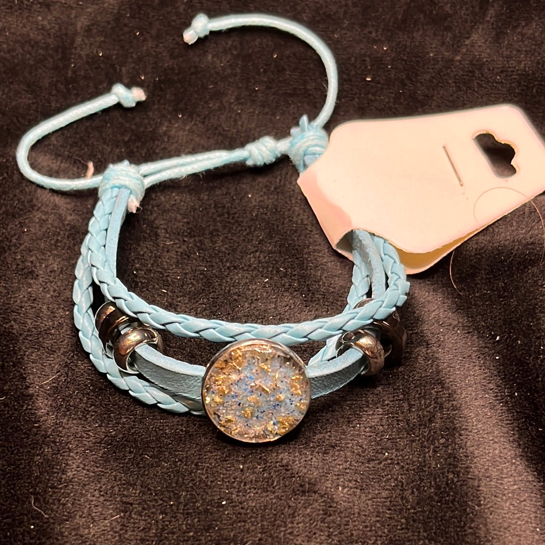 Leather Bracelets with Sparkly Bezels