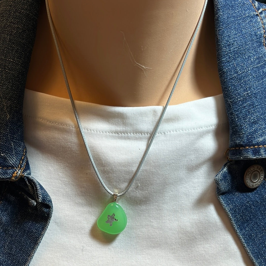 Leather Cord with Glowing Stone