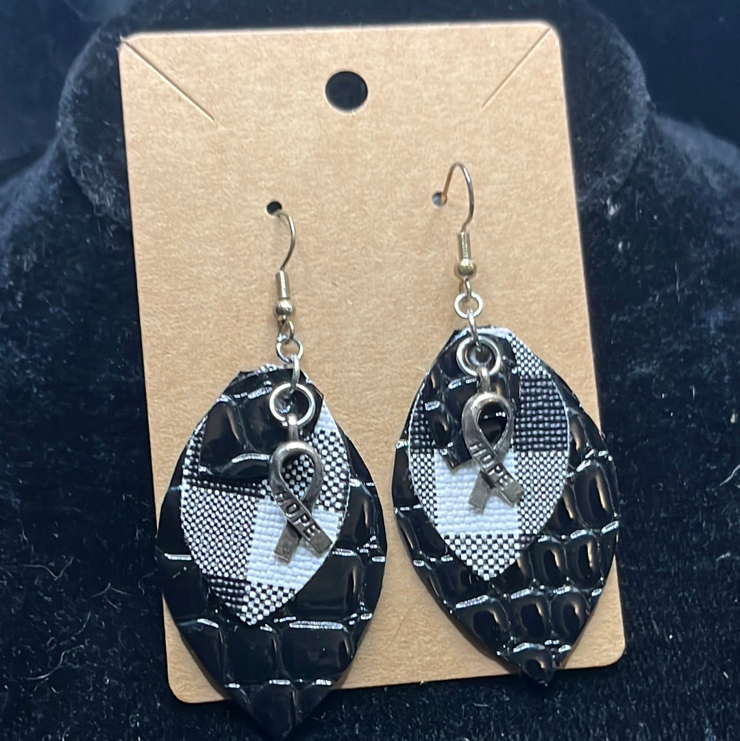 Leather worked earrings