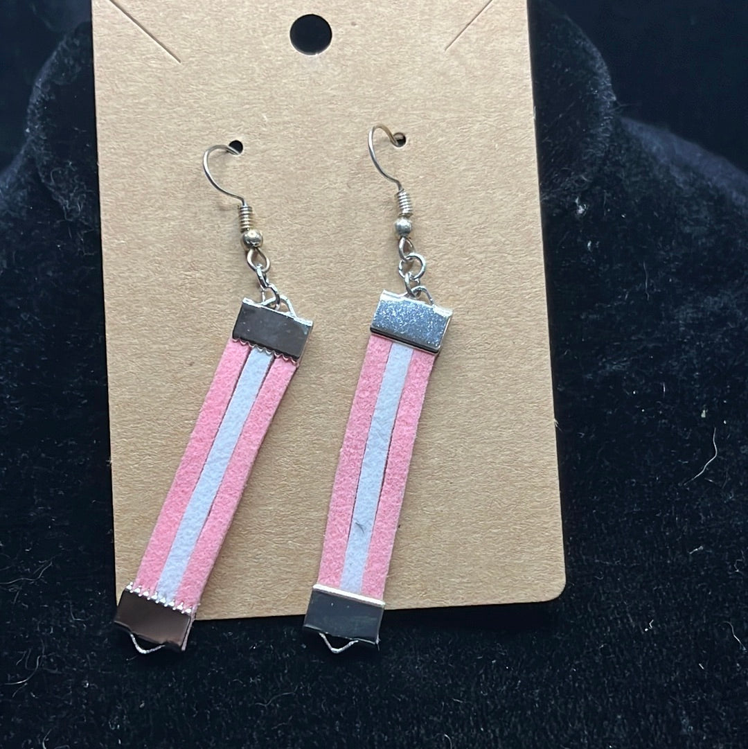 Leather worked earrings