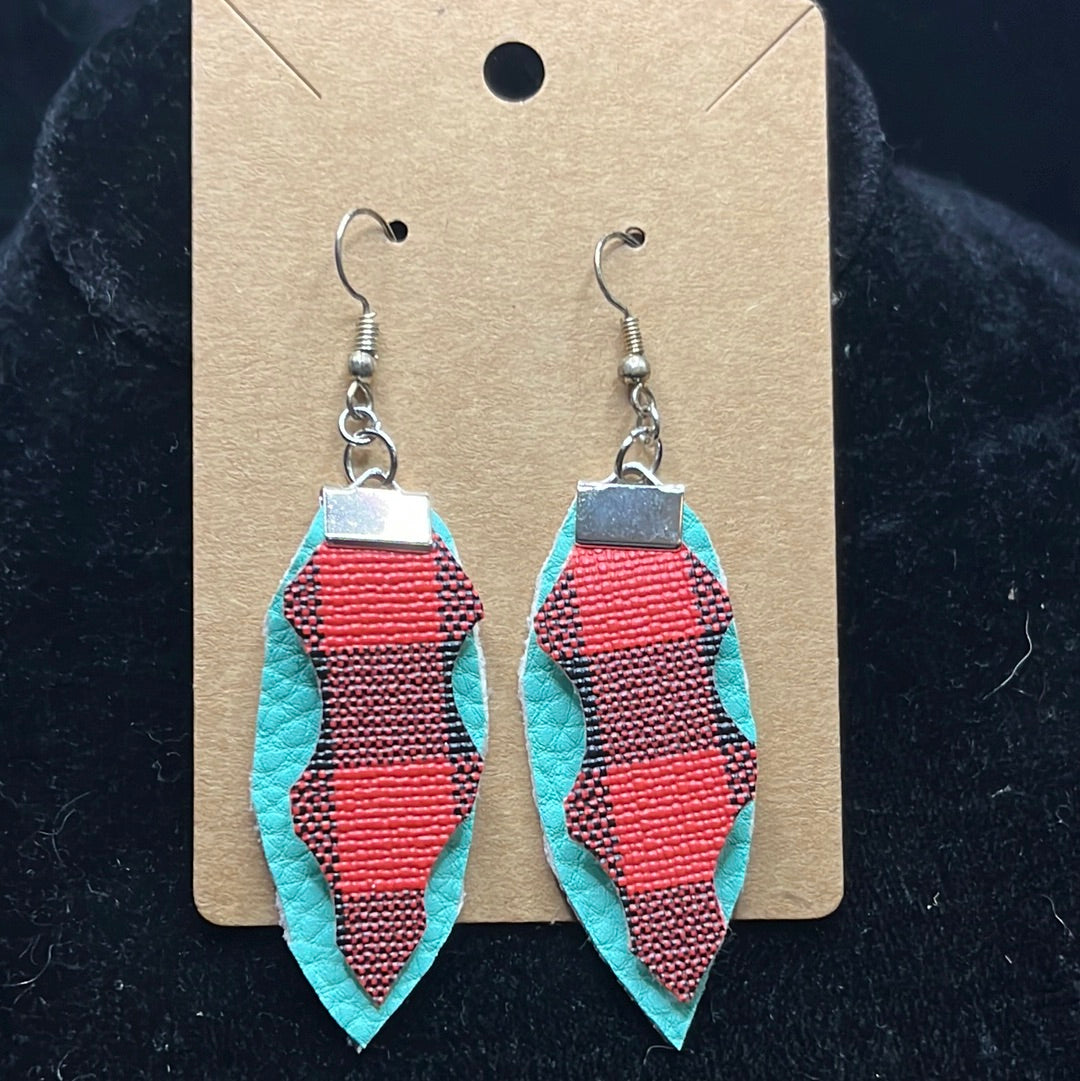 Leather worked earrings