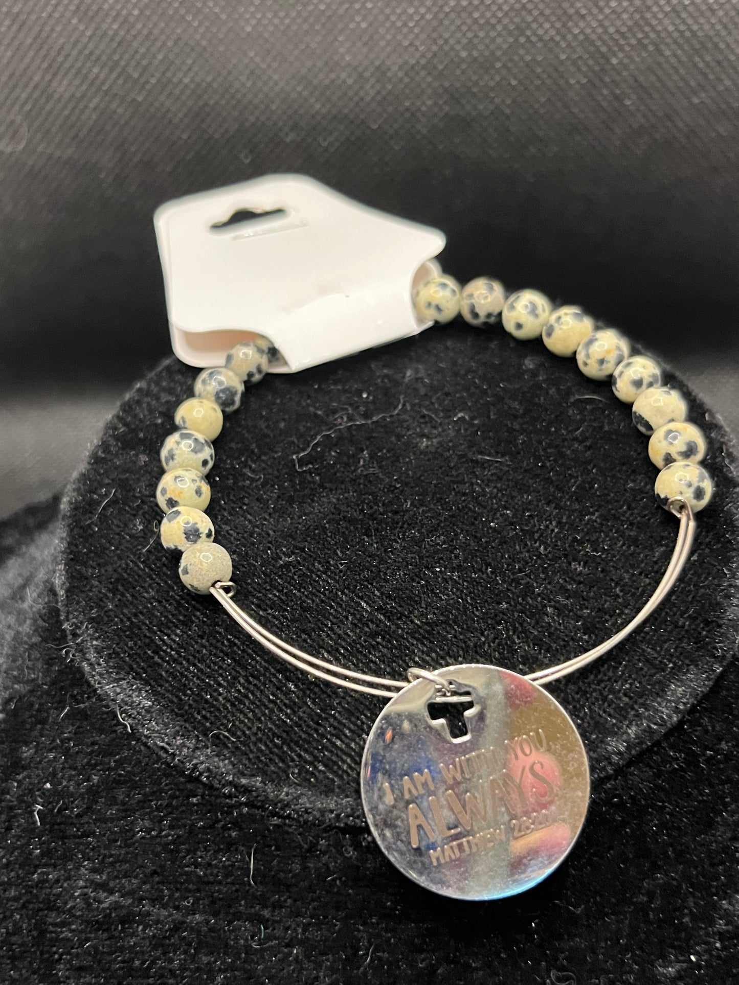 "I am with you always"  charm beaded bracelet
