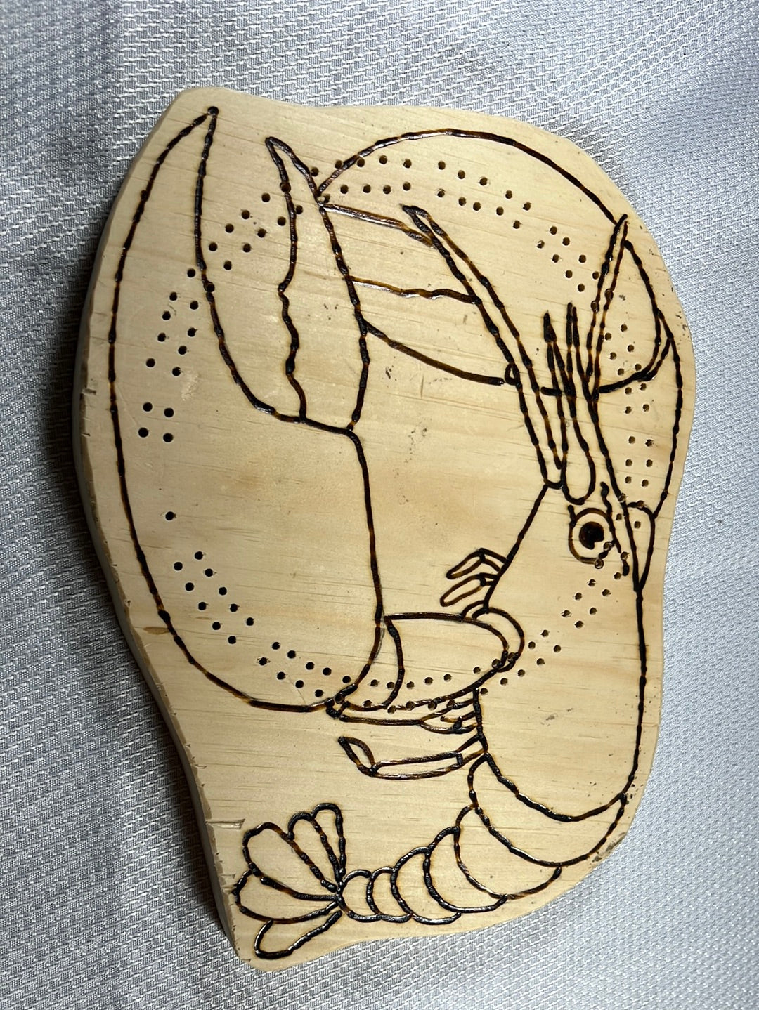 Lobster cribbage board