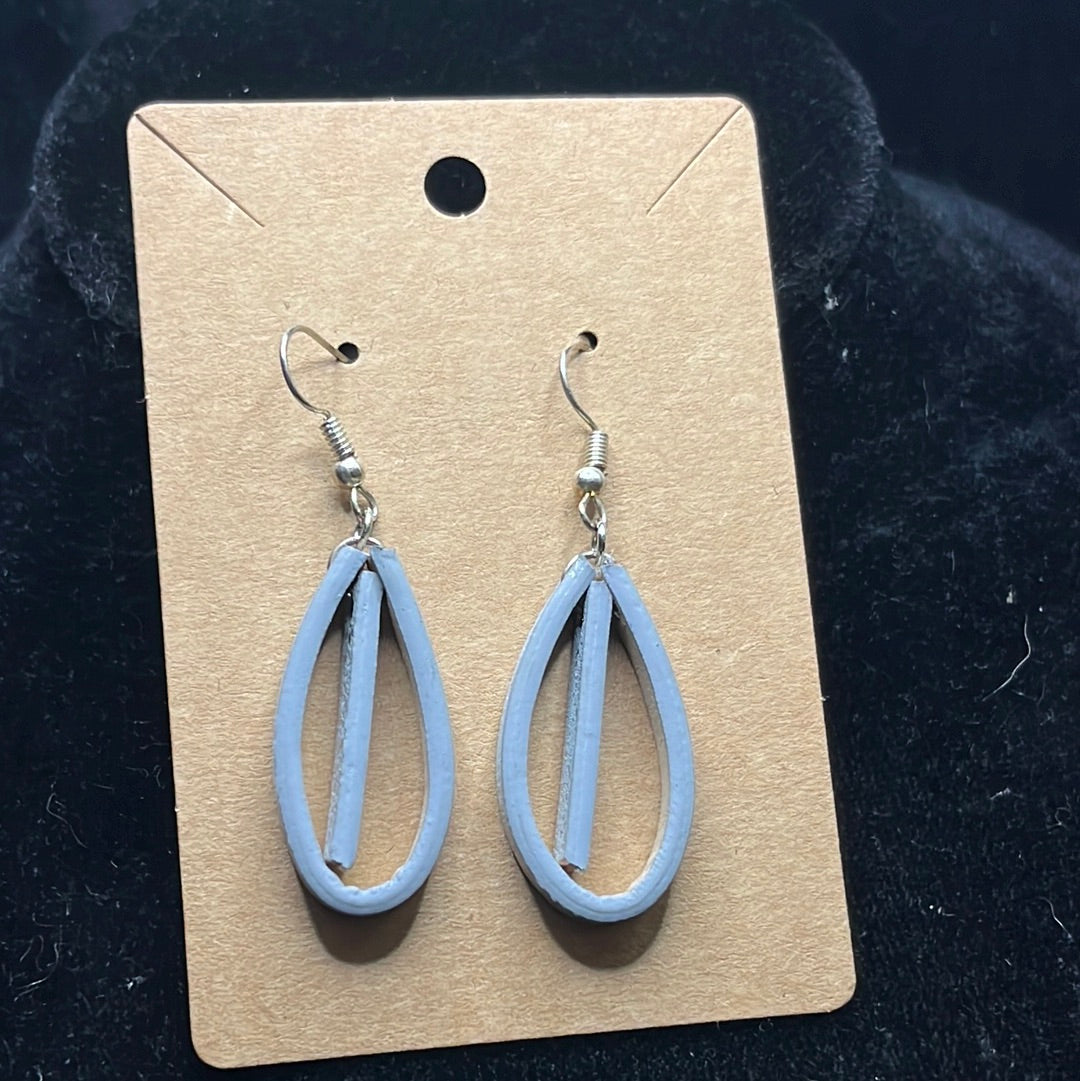 Leather worked earrings