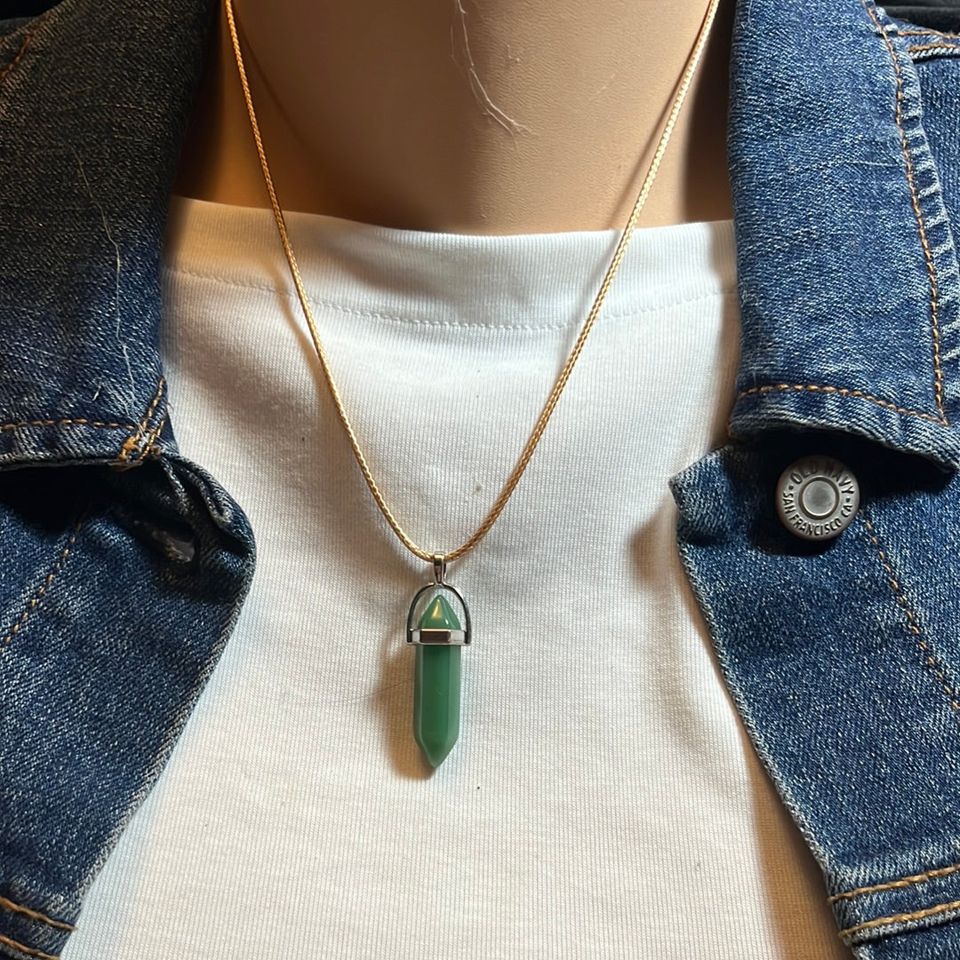 Tan Leather Cord Crystal Necklaces