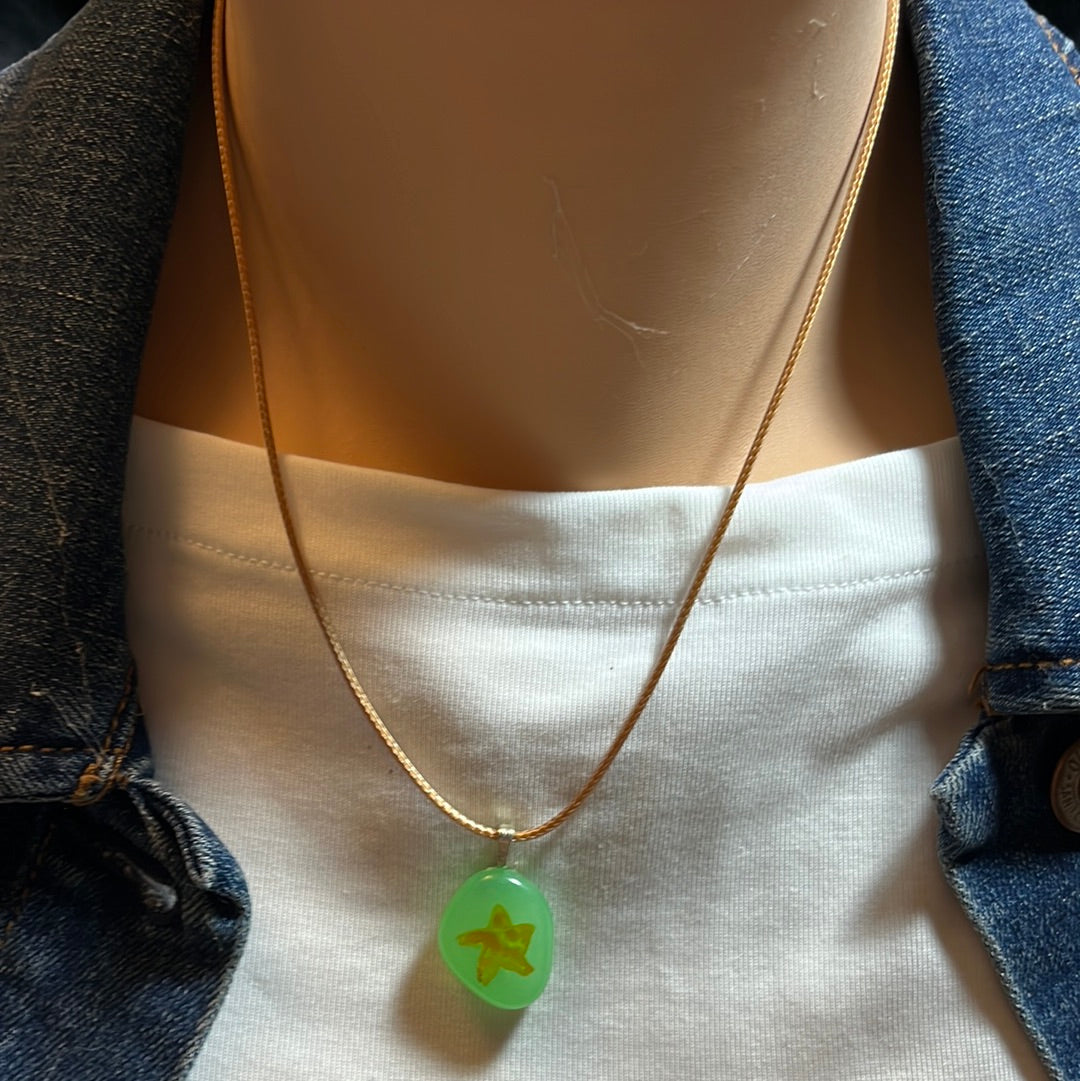 Leather Cord with Glowing Stone