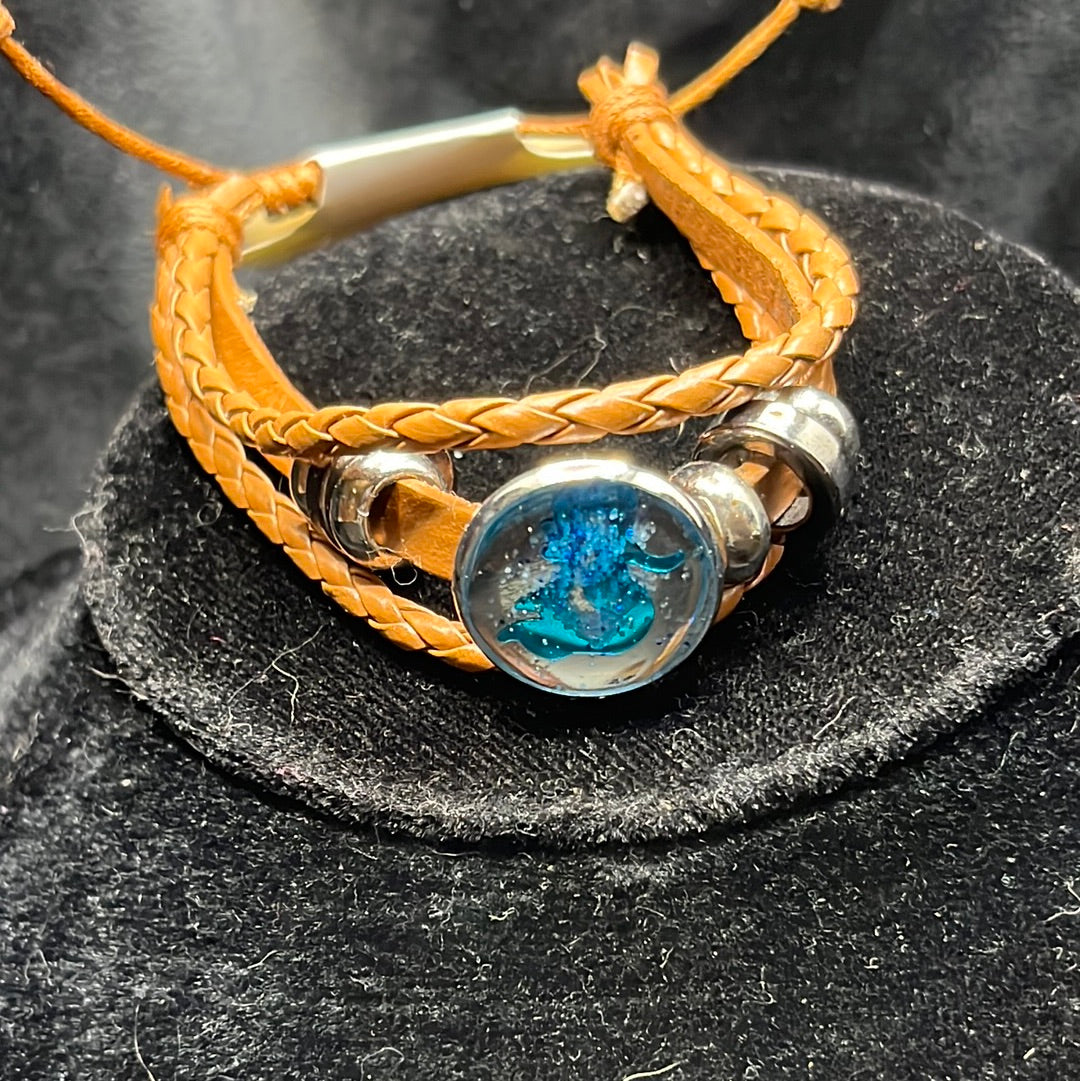 Leather Bracelets with Sparkly Bezels