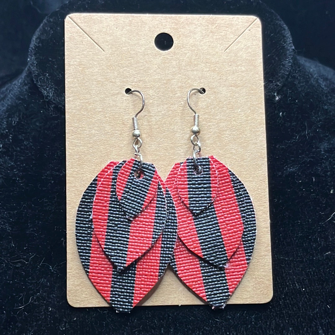 Leather worked earrings