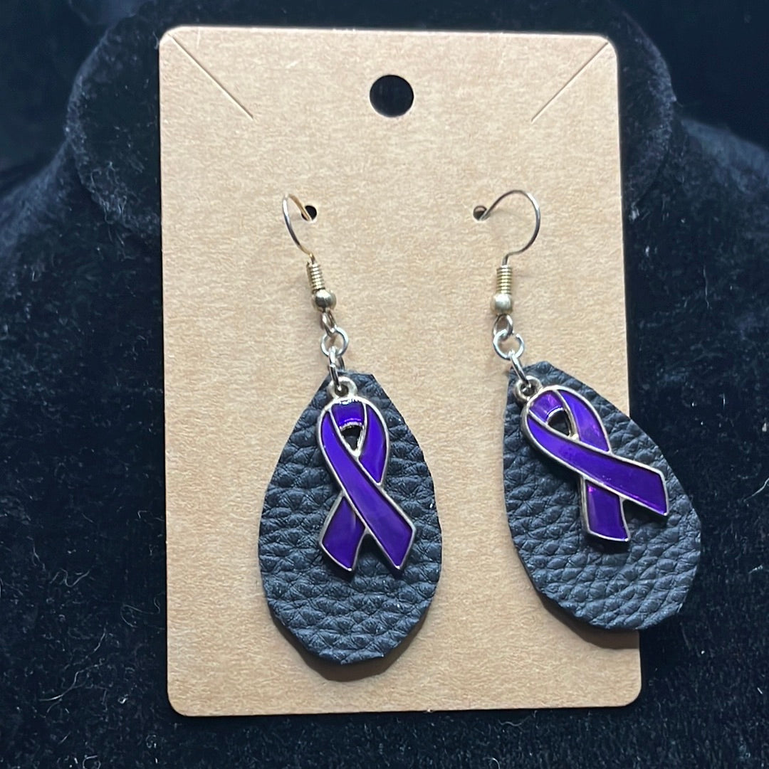 Leather worked earrings