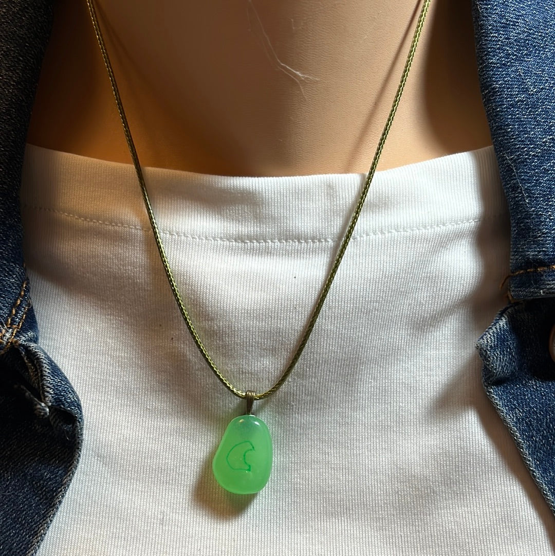 Leather Cord with Glowing Stone