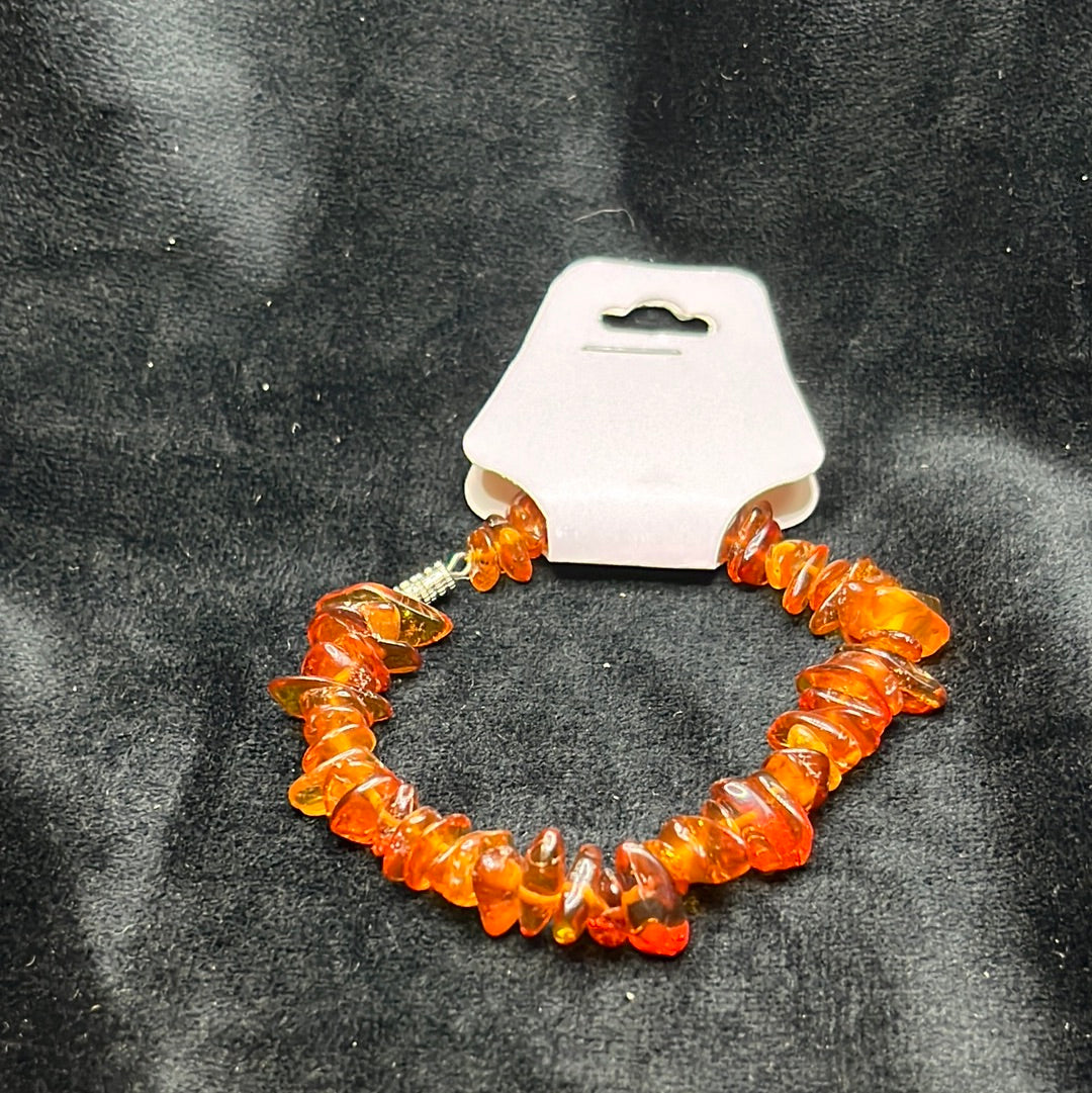 Chipped Amber Bead Bracelets