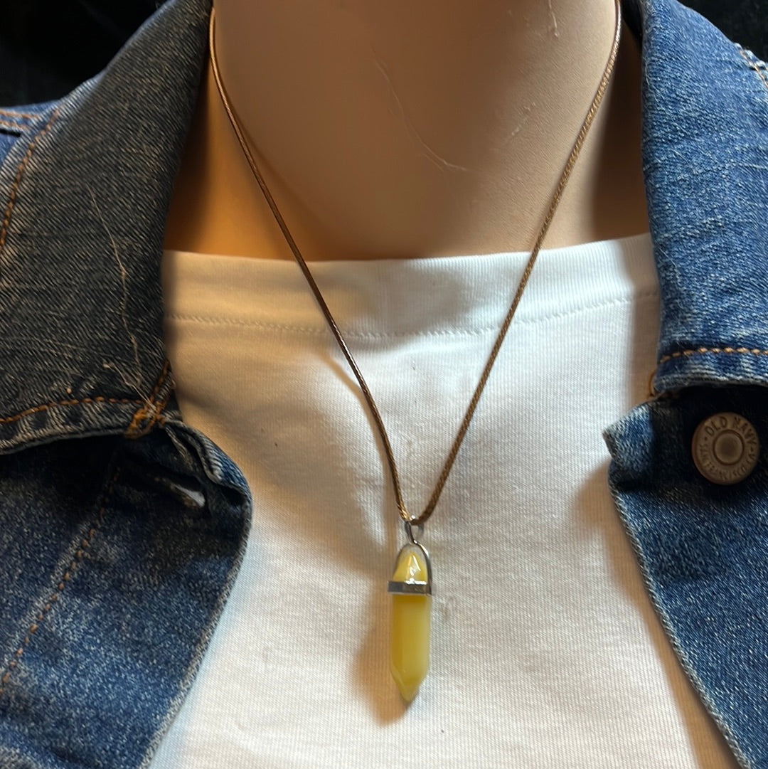 Brown Leather Cord Crystal Necklaces