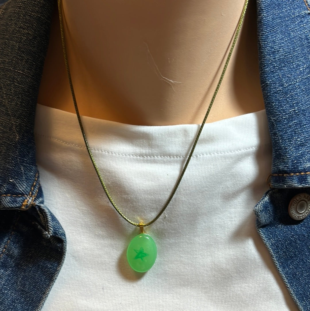 Leather Cord with Glowing Stone