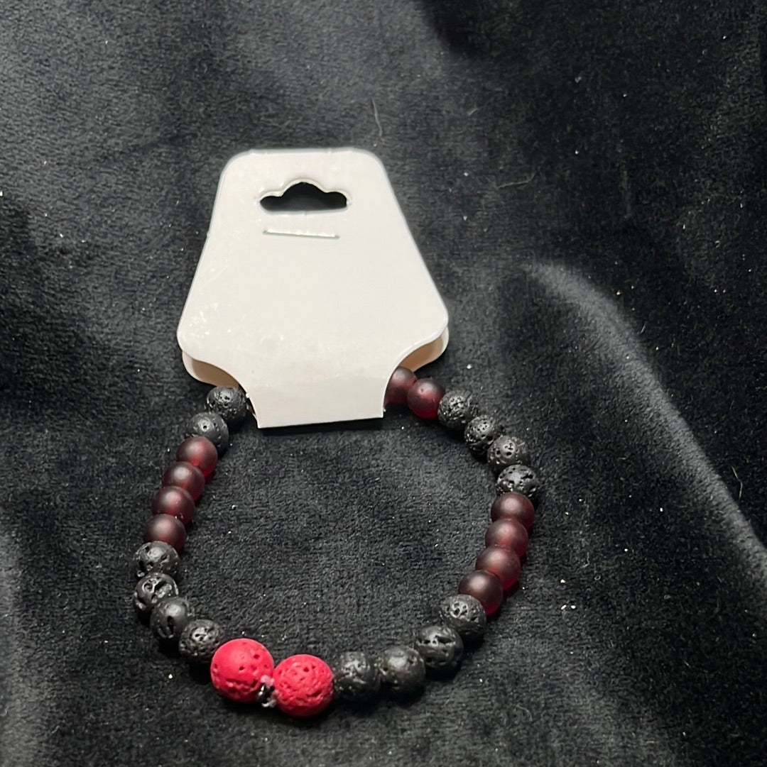 Stretch Bracelets with Lava beads