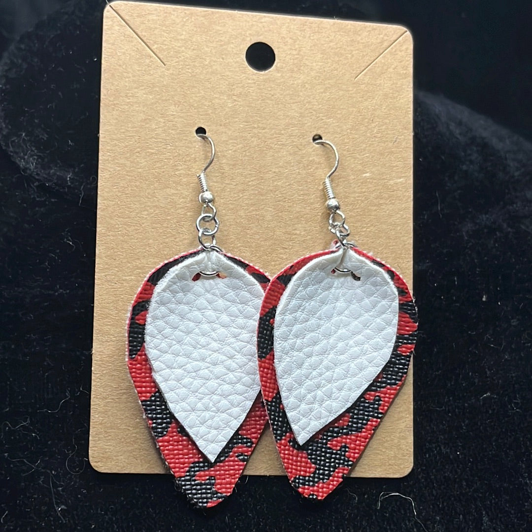Leather worked earrings