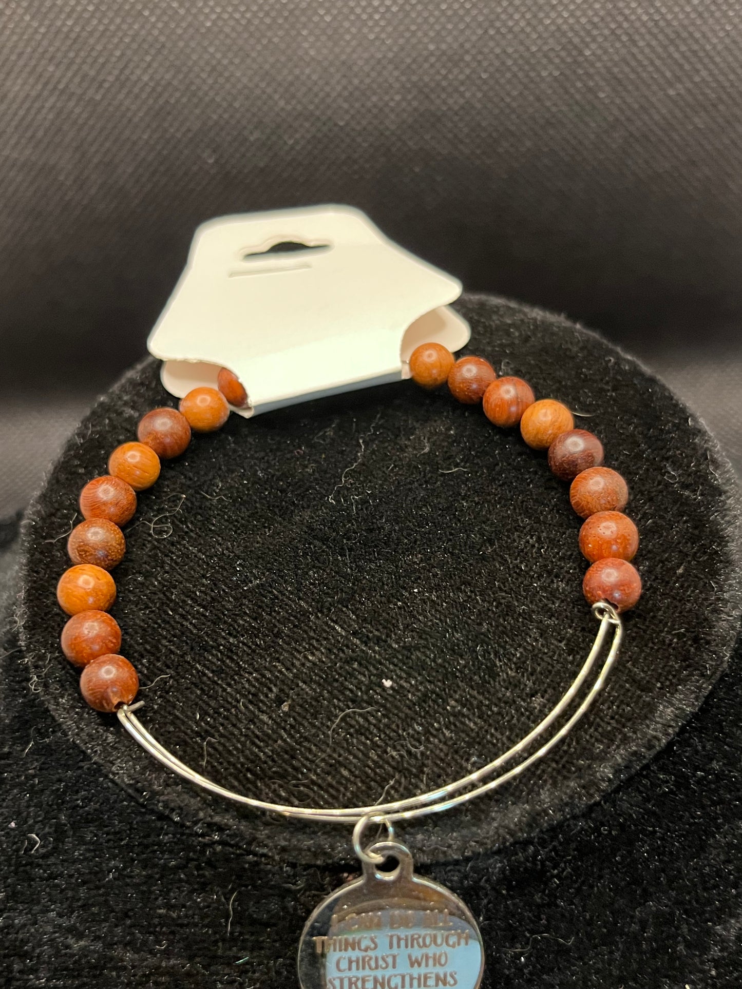 "I can do all things"  charm beaded bracelet