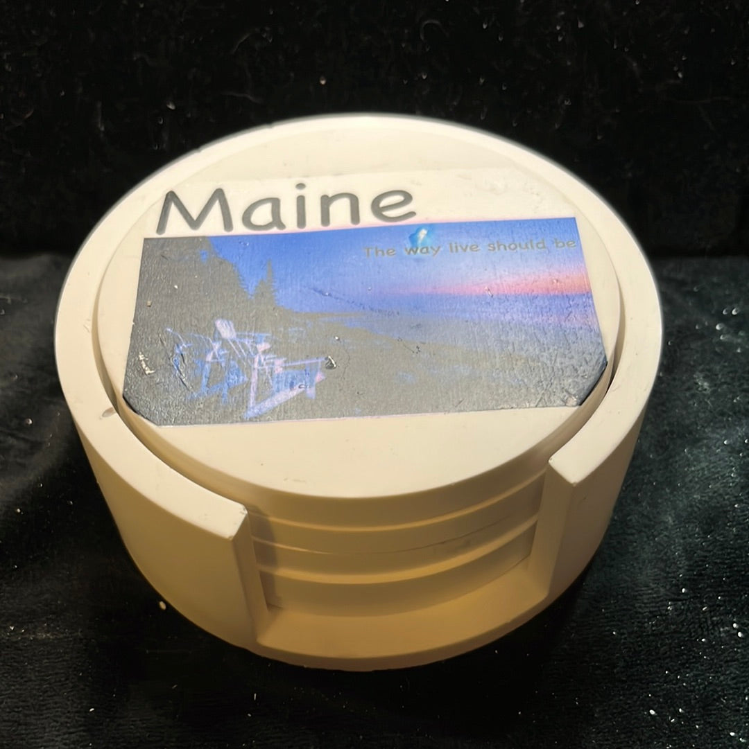 Resincrete coasters - Maine themed
