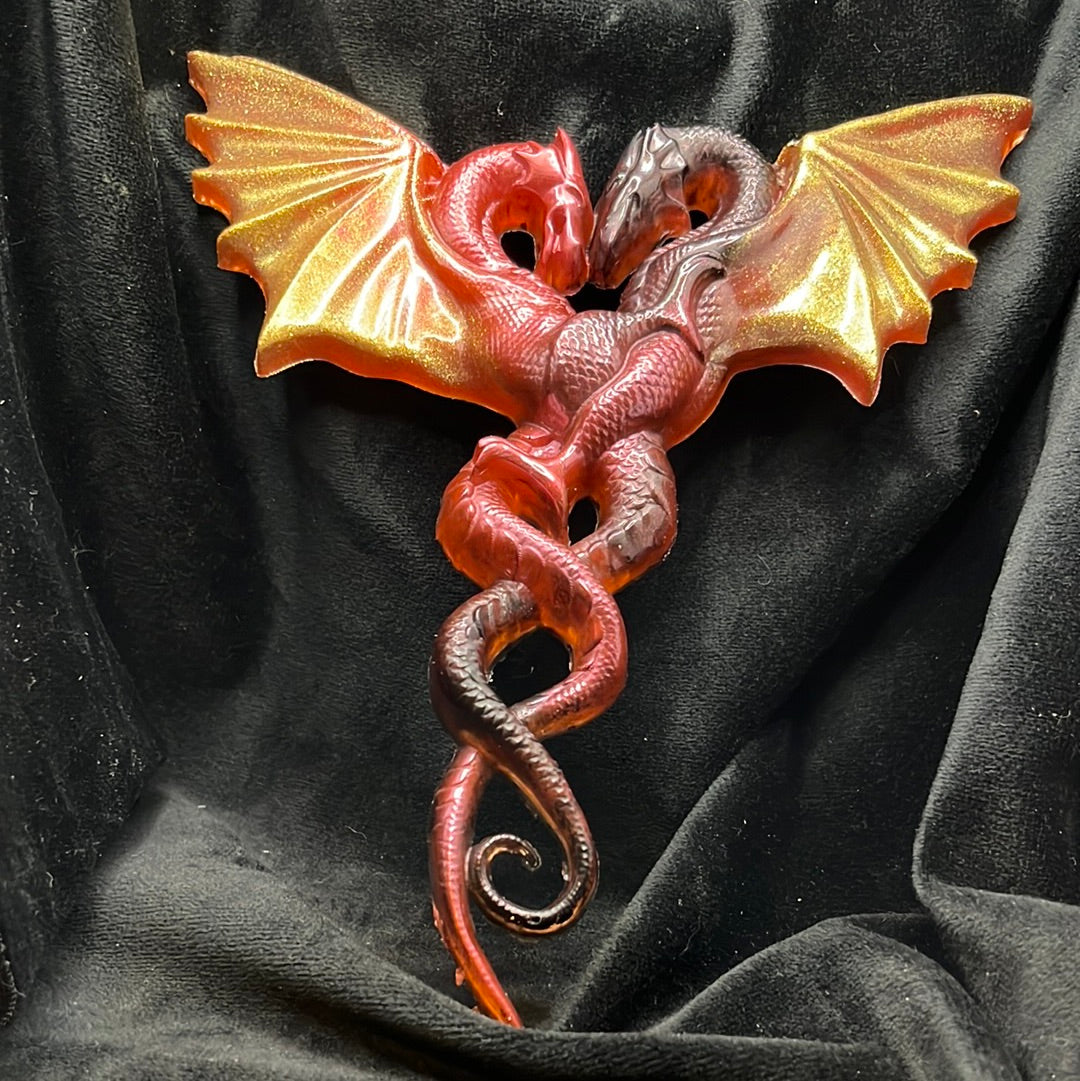Entwined dragon wall hanging