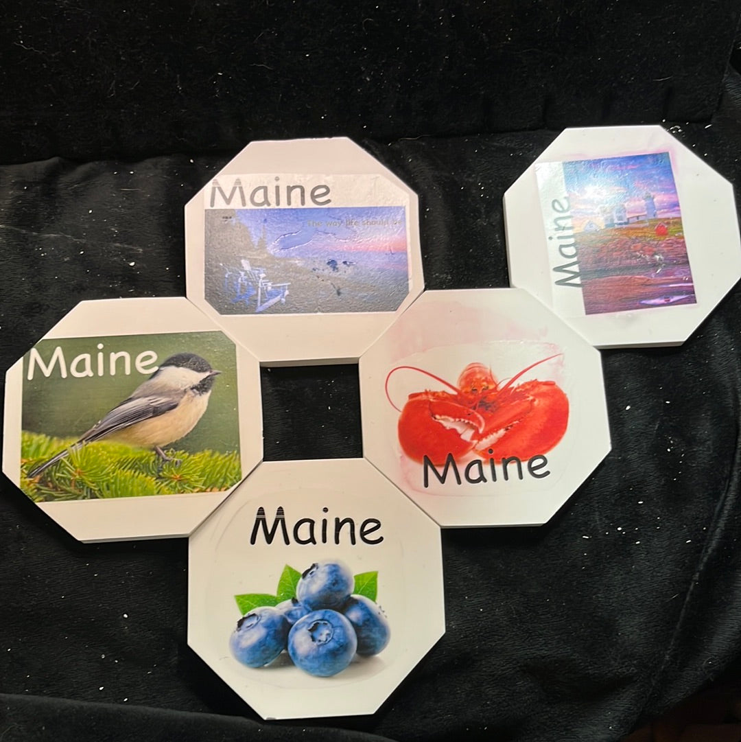 Resincrete coasters - Maine themed