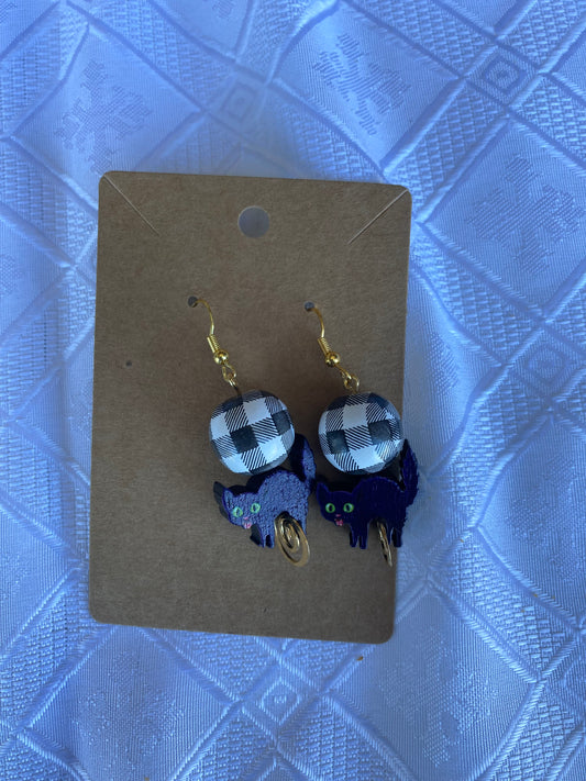 Wooden halloween earrings