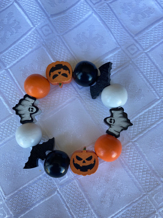 Halloween themed Wooden stretch bracelets