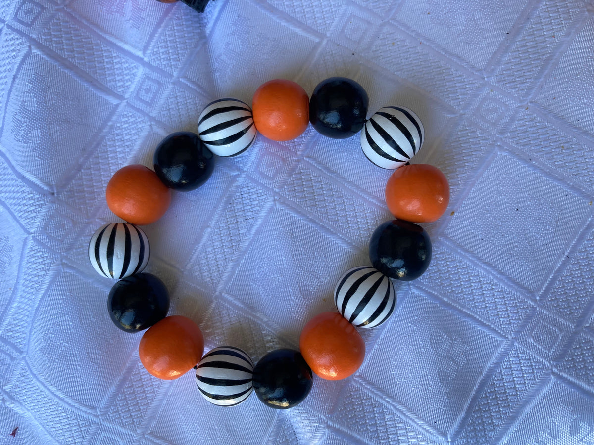 Halloween themed Wooden stretch bracelets