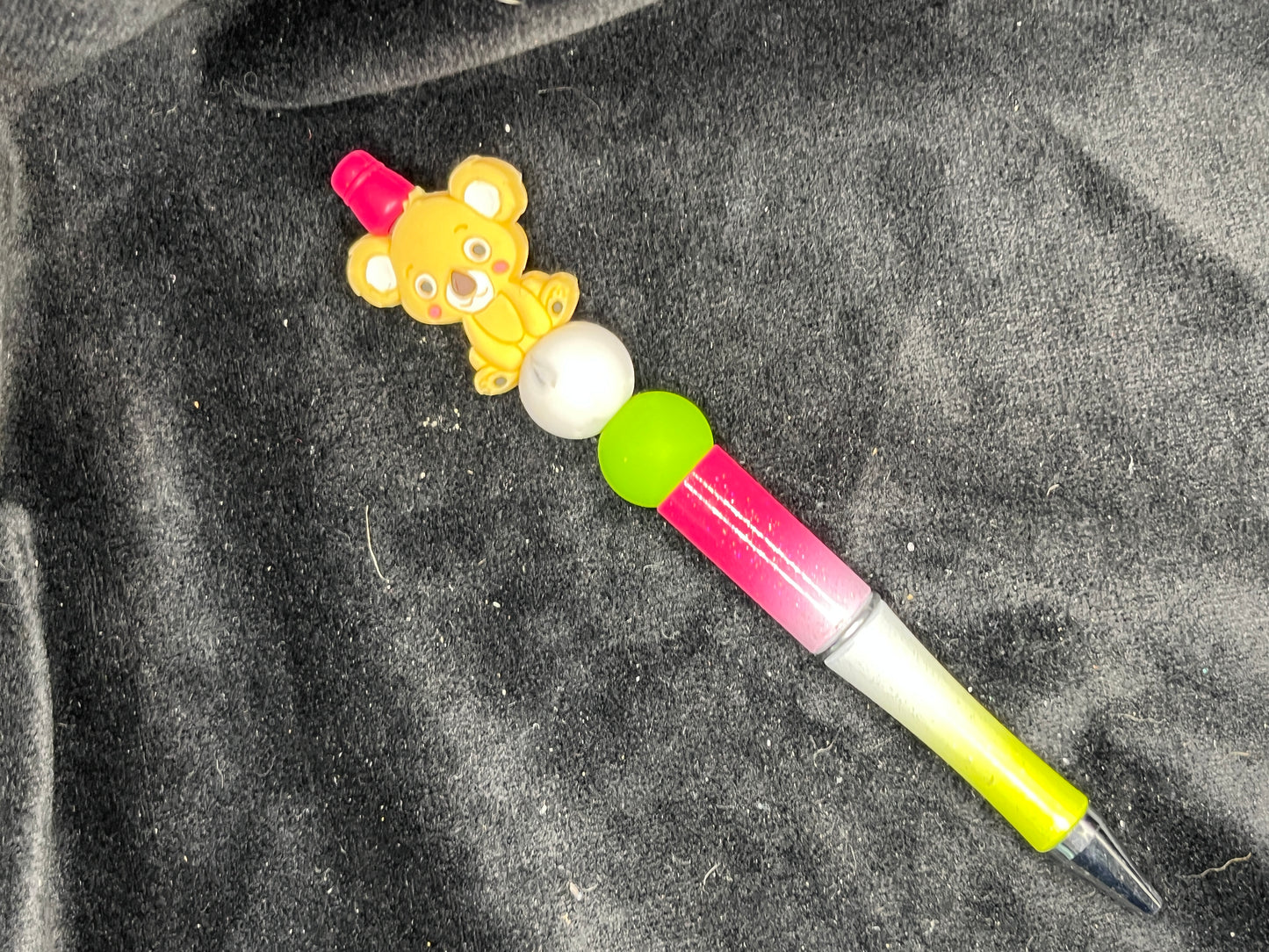 Silicone Beaded Pen with Animal Topper