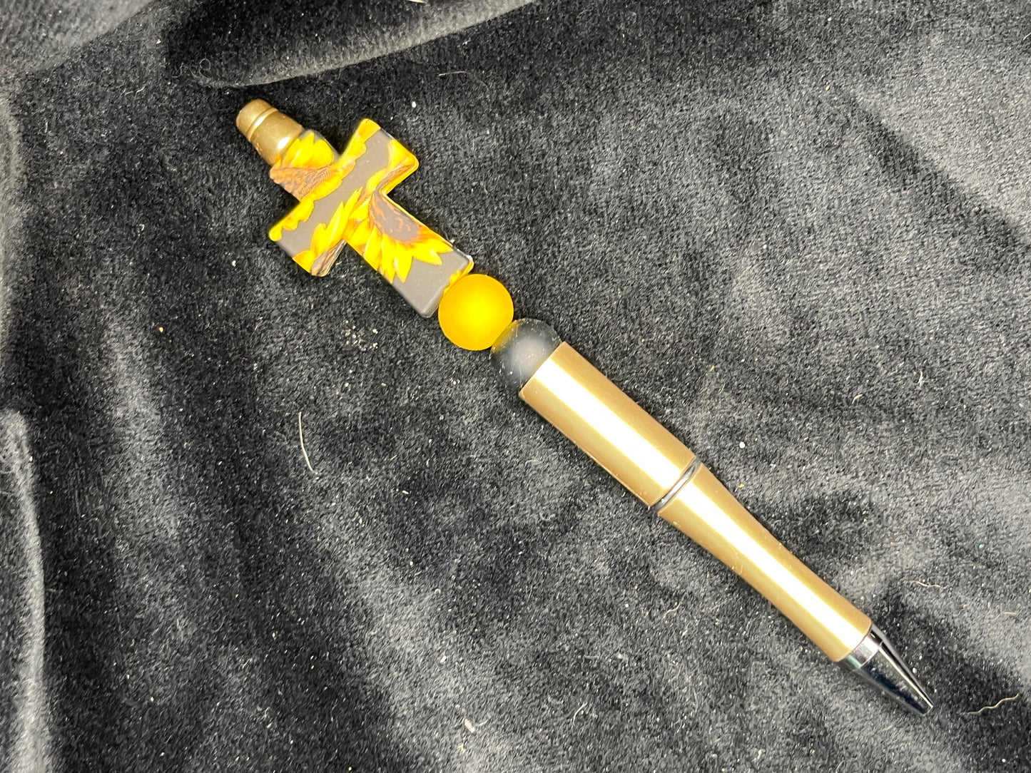 Silicone Beaded Pen with Cross Topper