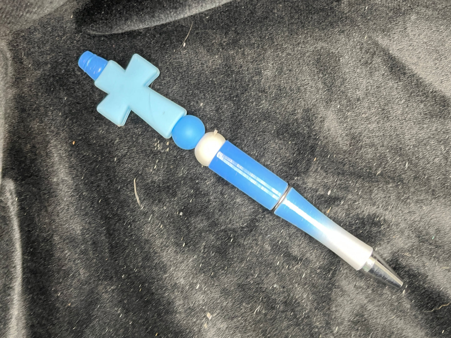 Silicone Beaded Pen with Cross Topper