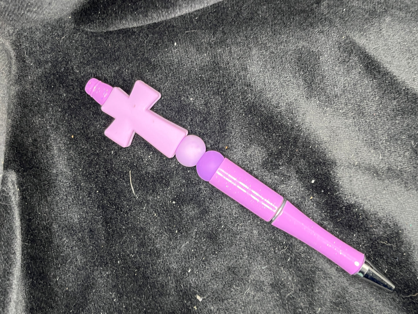 Silicone Beaded Pen with Cross Topper