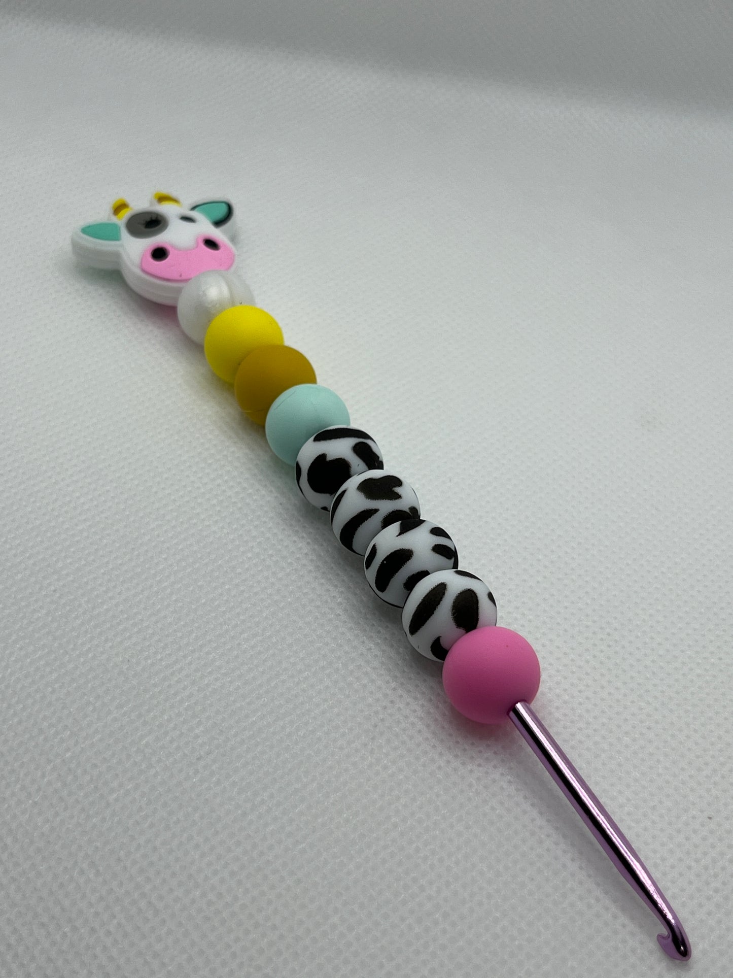 Crochet Hook with Silicone Beaded Handle