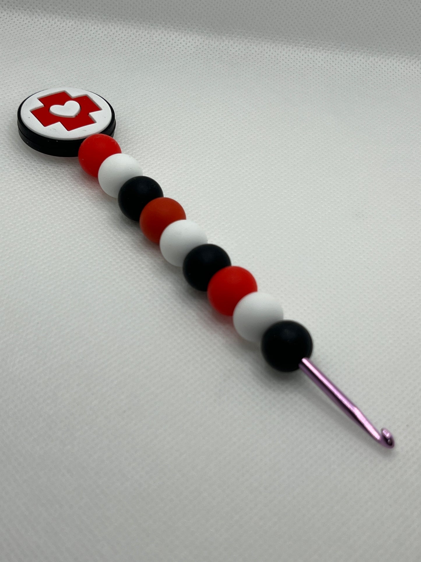 Crochet Hook with Silicone Beaded Handle