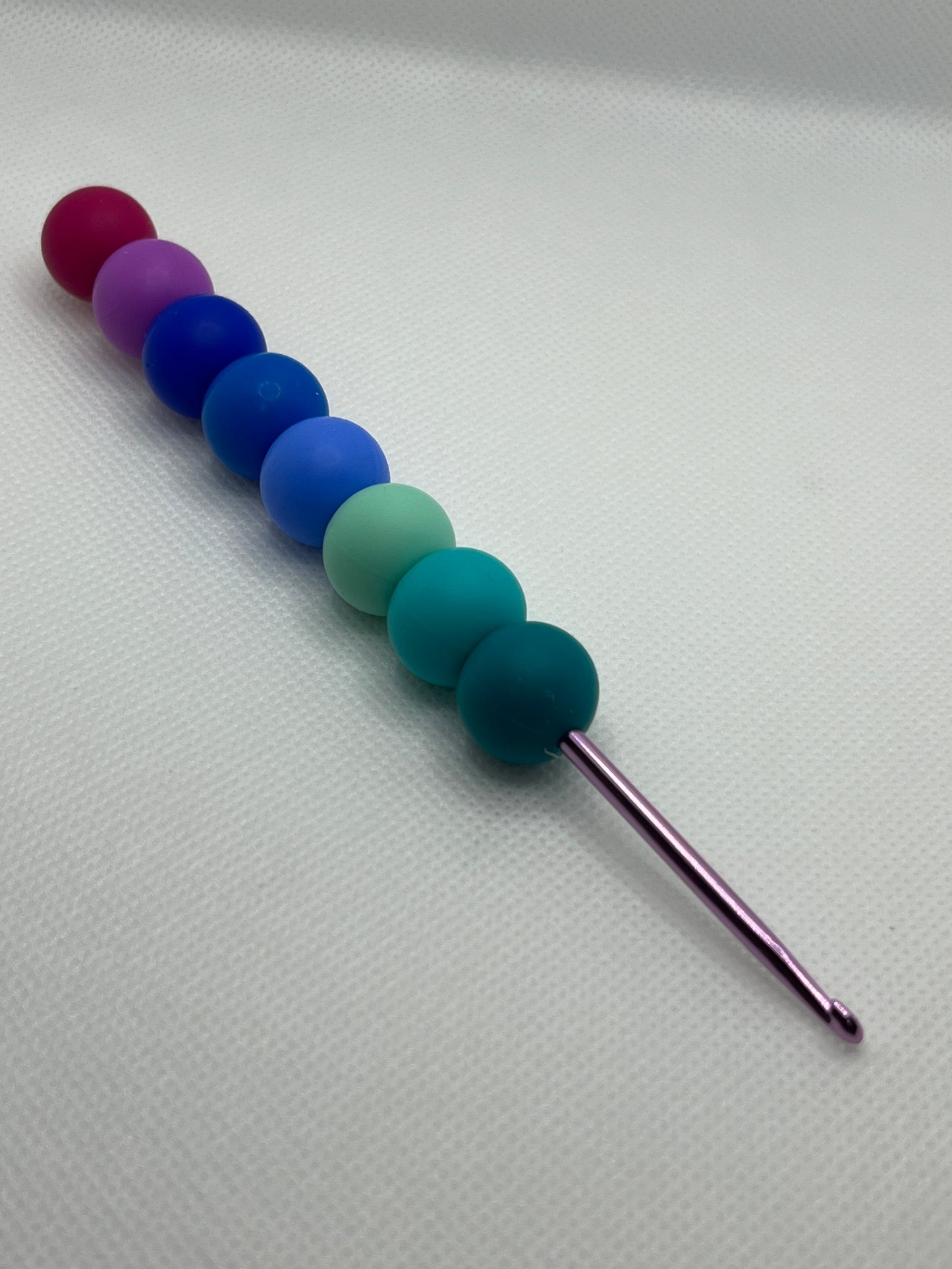 Crochet Hook with Silicone Beaded Handle