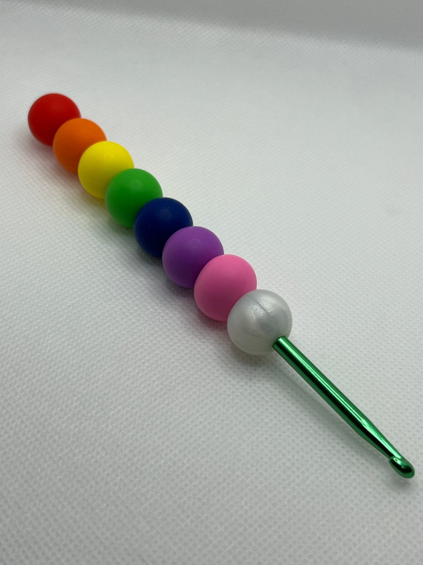 Crochet Hook with Silicone Beaded Handle