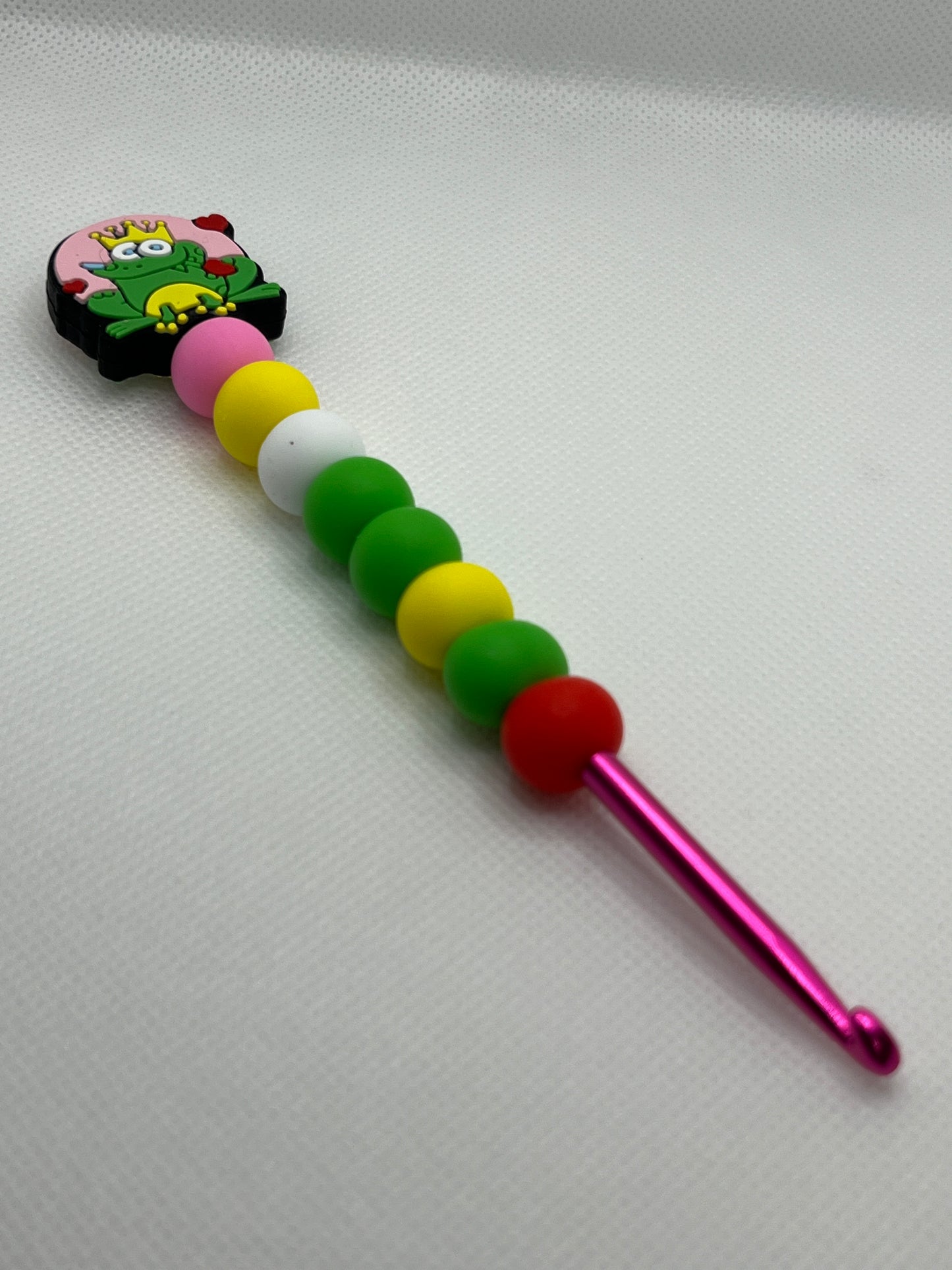 Crochet Hook with Silicone Beaded Handle