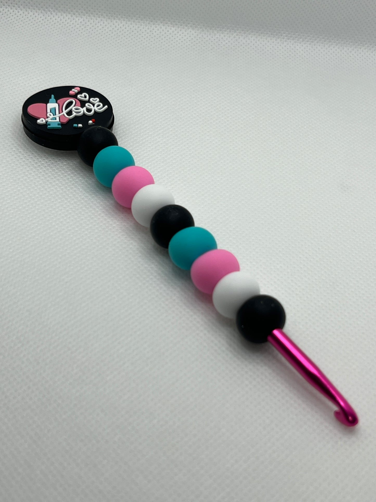 Crochet Hook with Silicone Beaded Handle