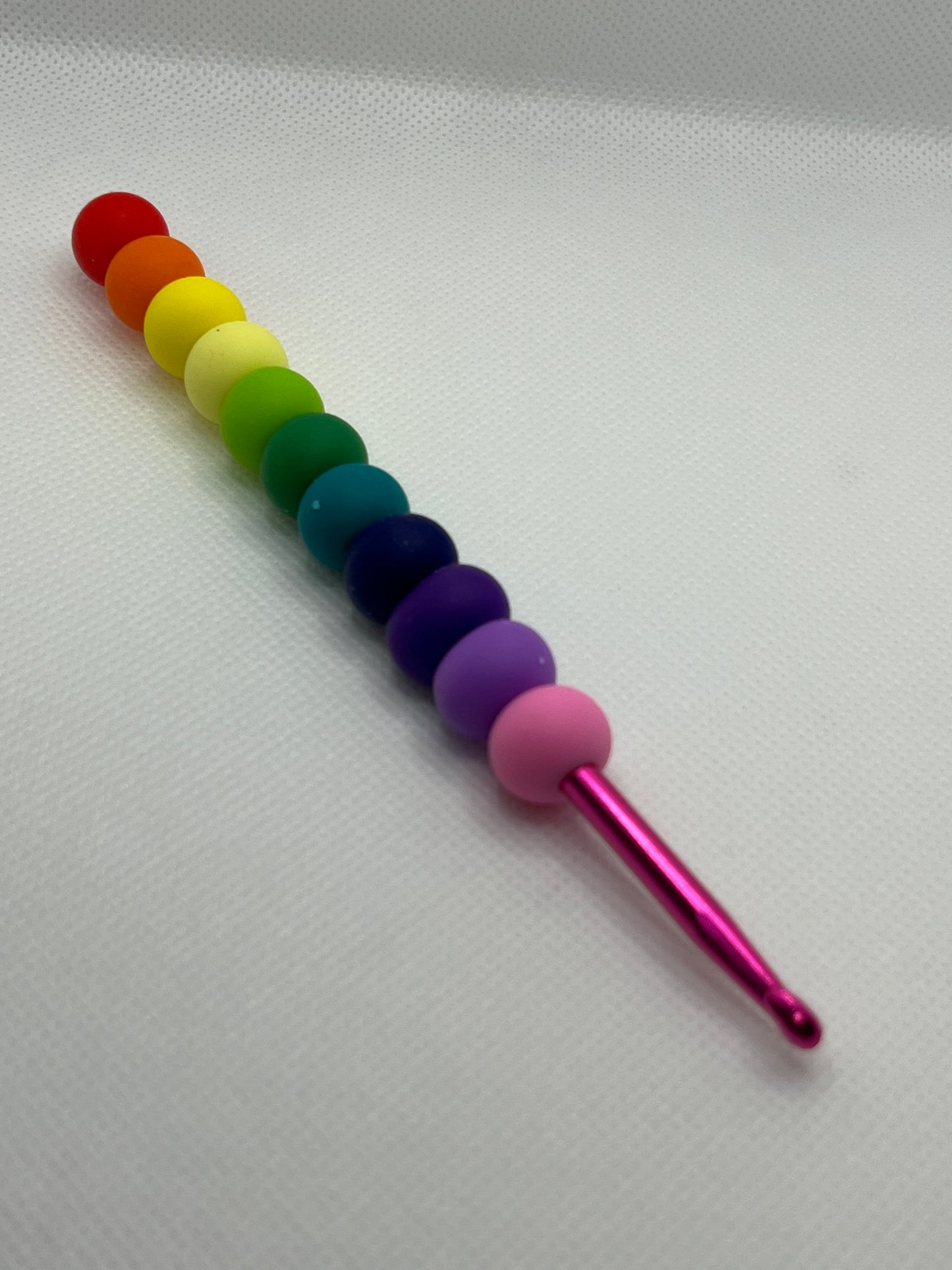 Crochet Hook with Silicone Beaded Handle