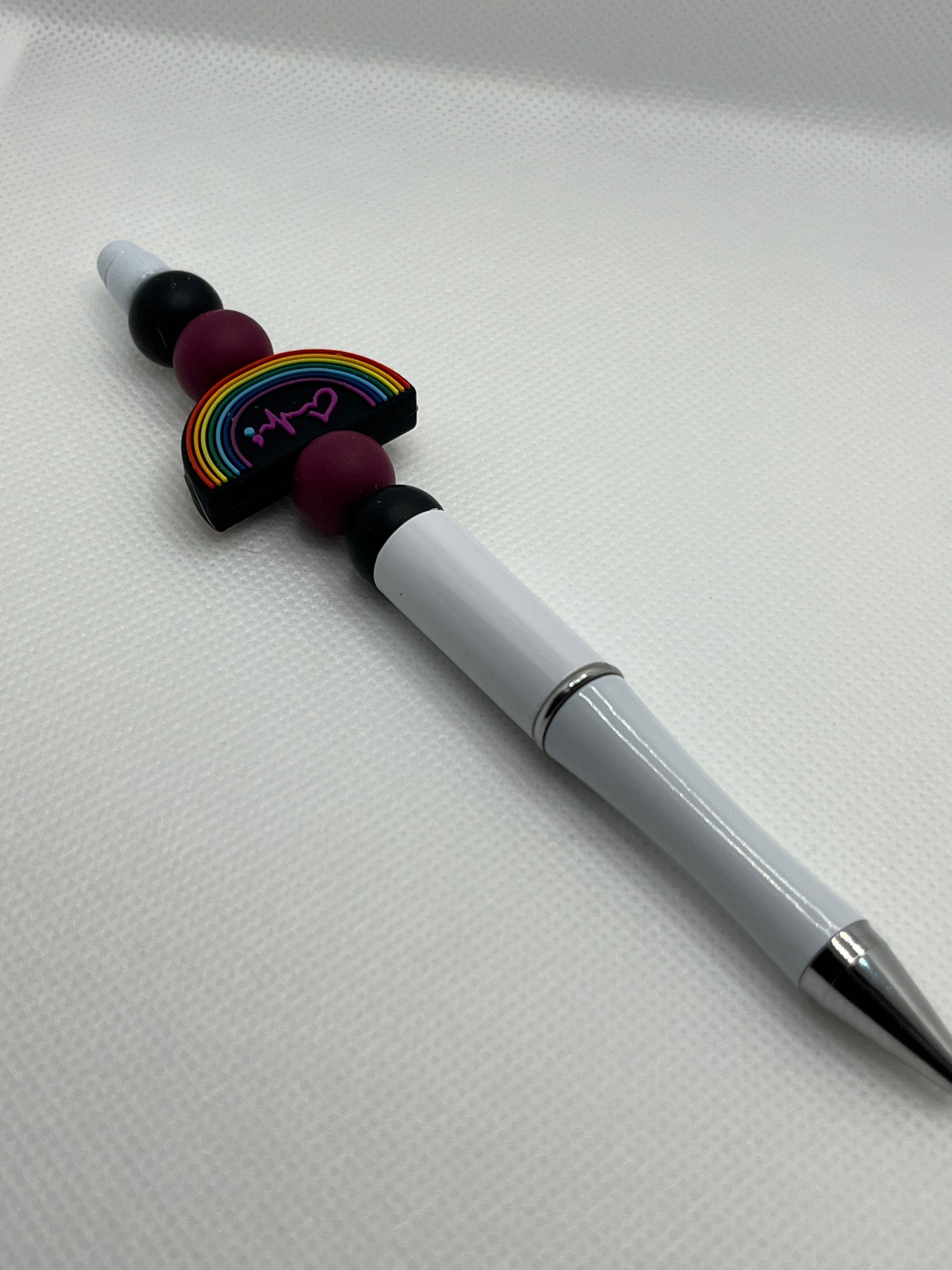 Silicone Beaded Pen with a focal bead topper