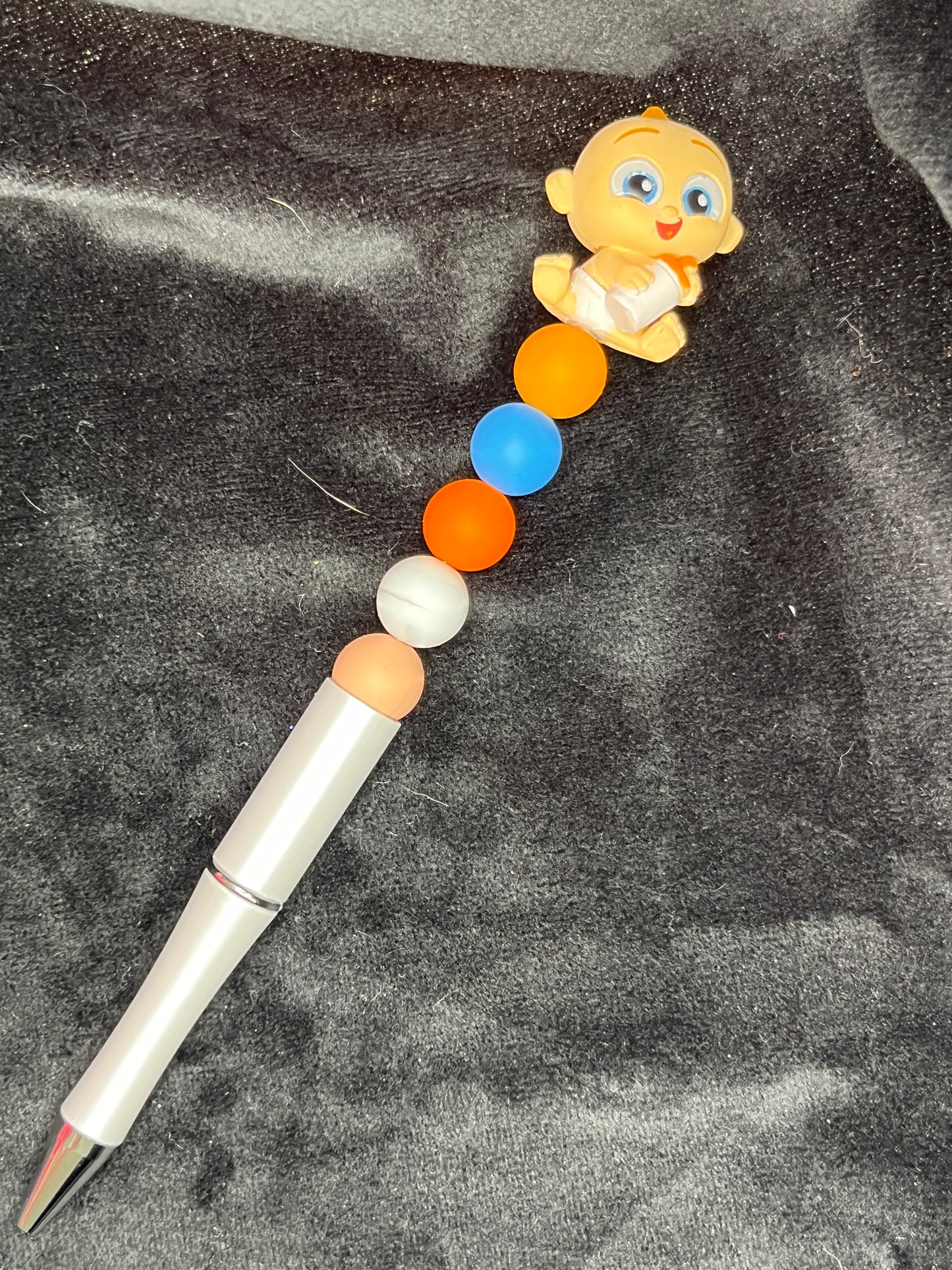 Silicone Beaded Pen with Doorable topper