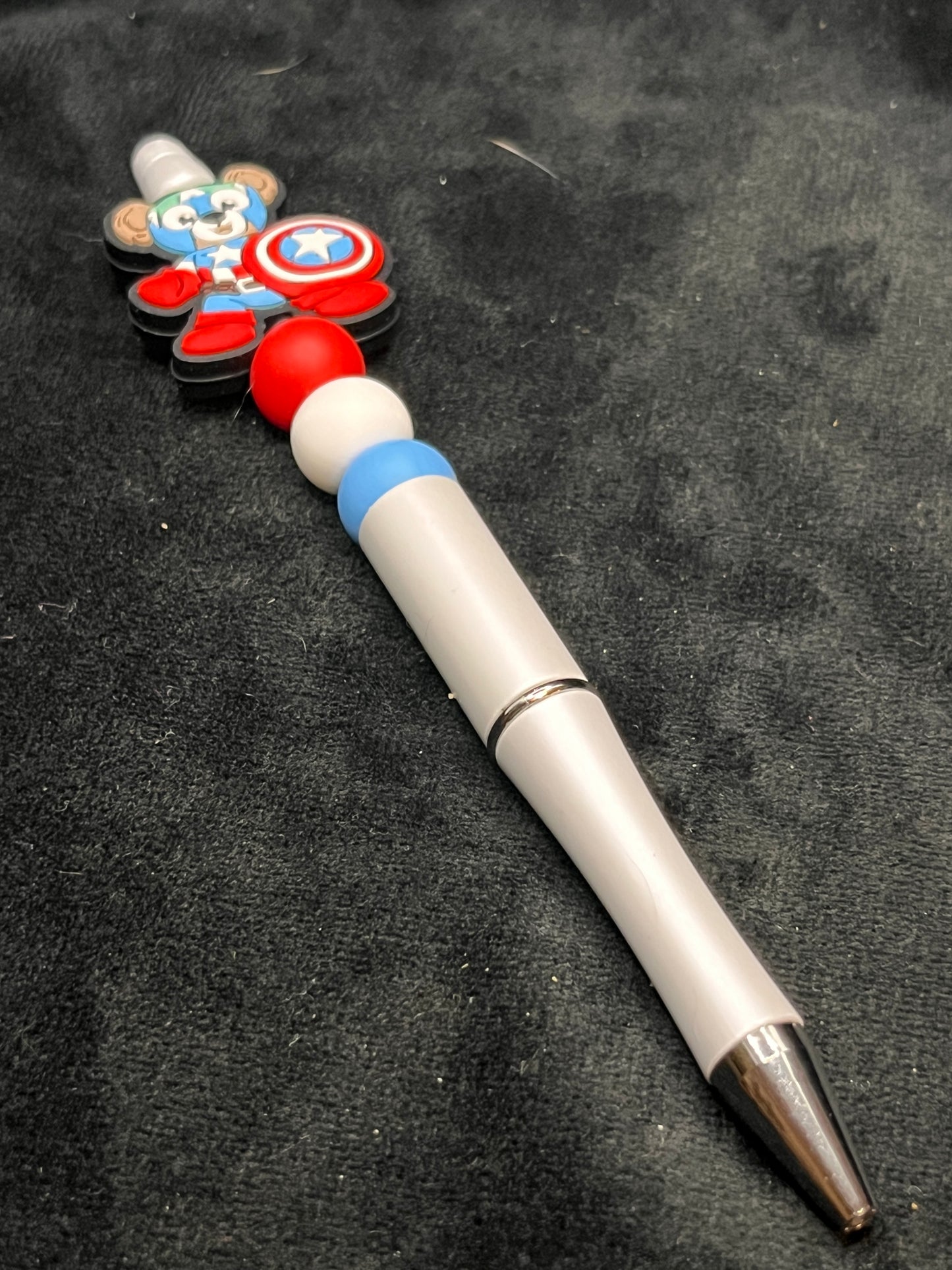 Silicone Beaded Pen with a focal bead topper