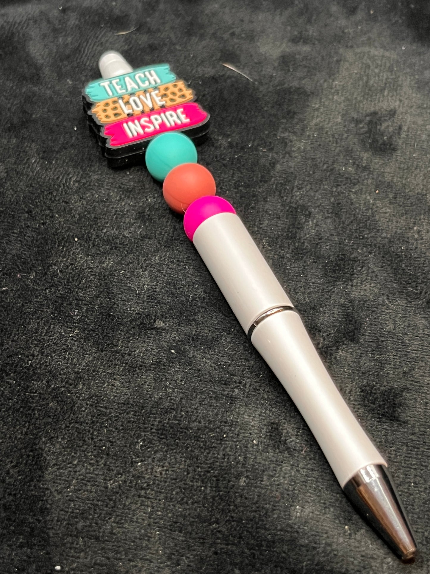 Silicone Beaded Pen with a focal bead topper