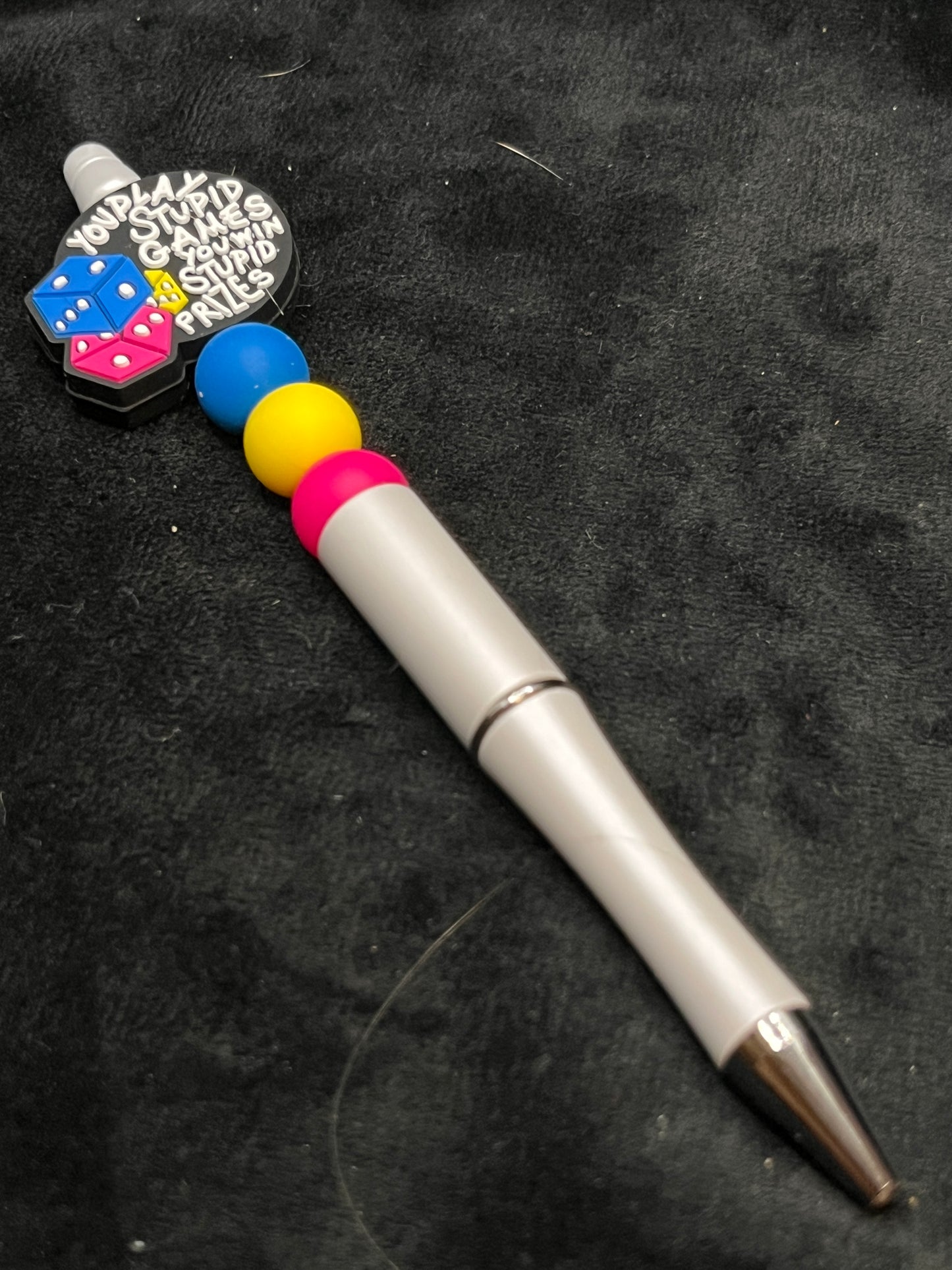 Silicone Beaded Pen with a focal bead topper