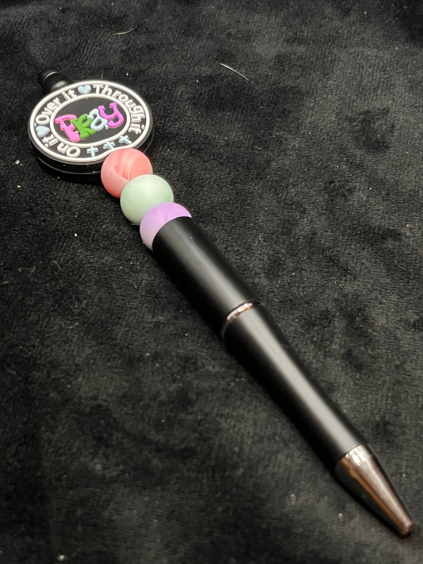 Silicone Beaded Pen with a focal bead topper