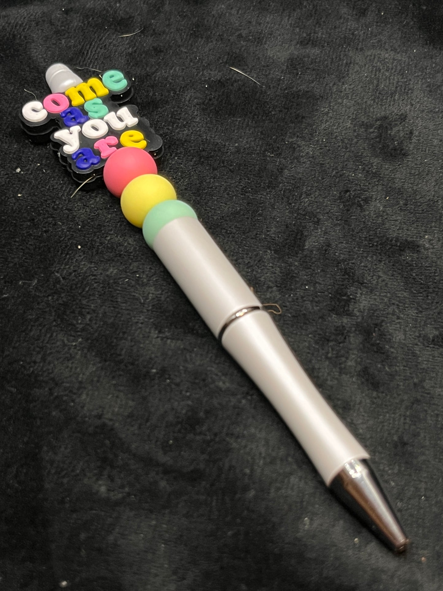 Silicone Beaded Pen with a focal bead topper