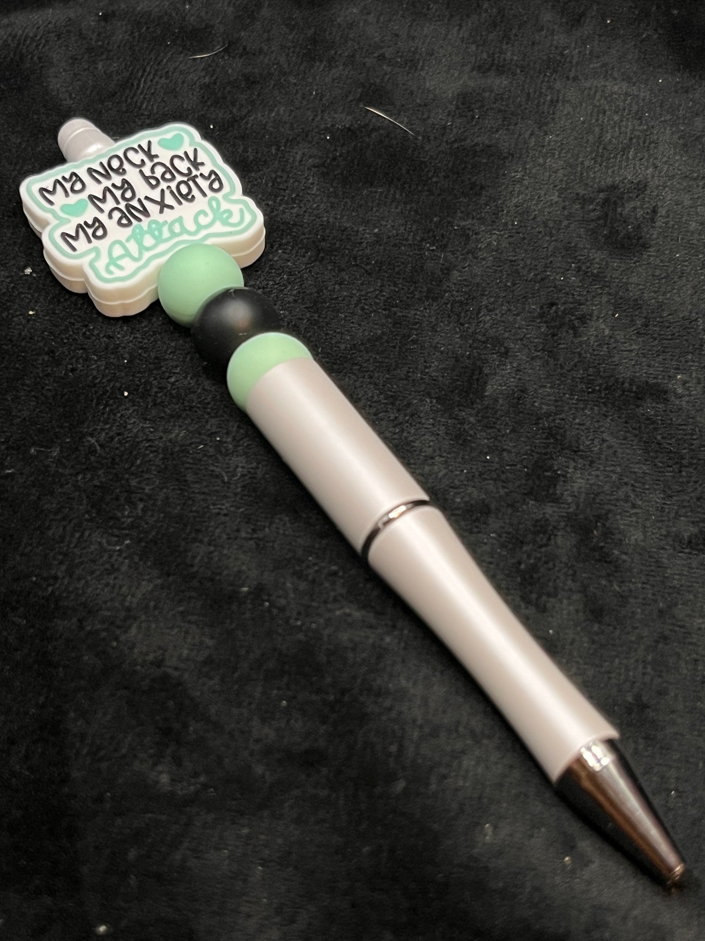 Silicone Beaded Pen with a focal bead topper