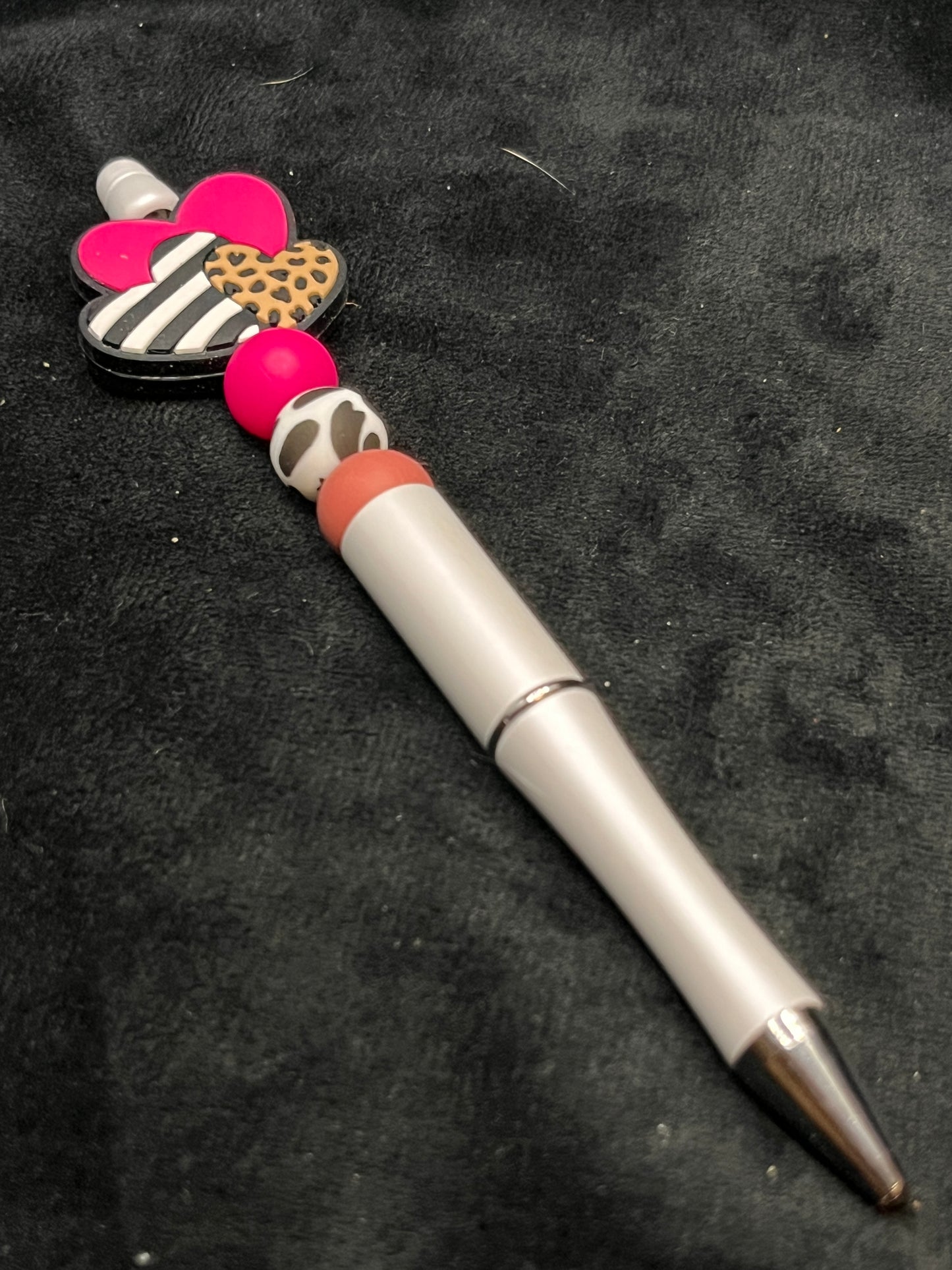 Silicone Beaded Pen with a focal bead topper