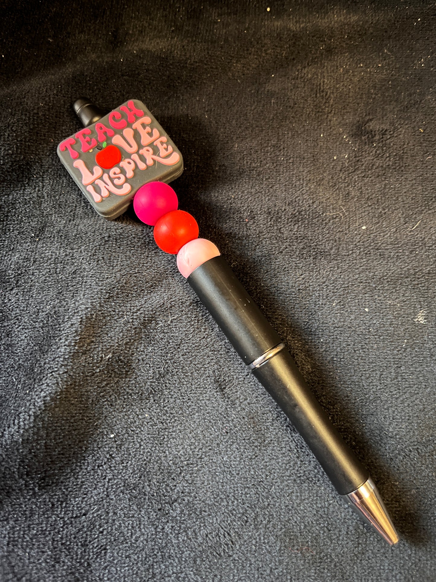 Silicone Beaded Pen with a focal bead topper