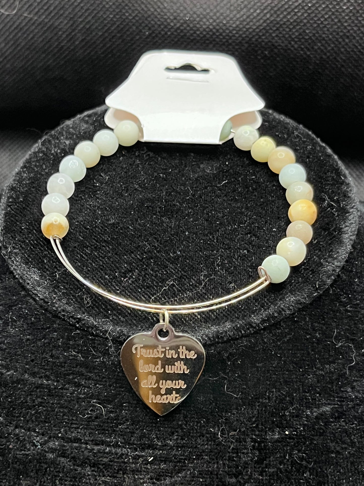 "Trust in the Lord"  charm beaded bracelet